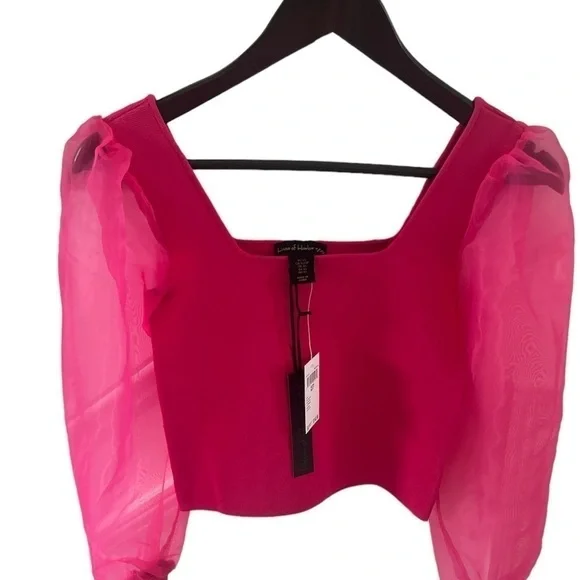 House of Harlow 1960 Sheer Puff knit top - Picture 2 of 6